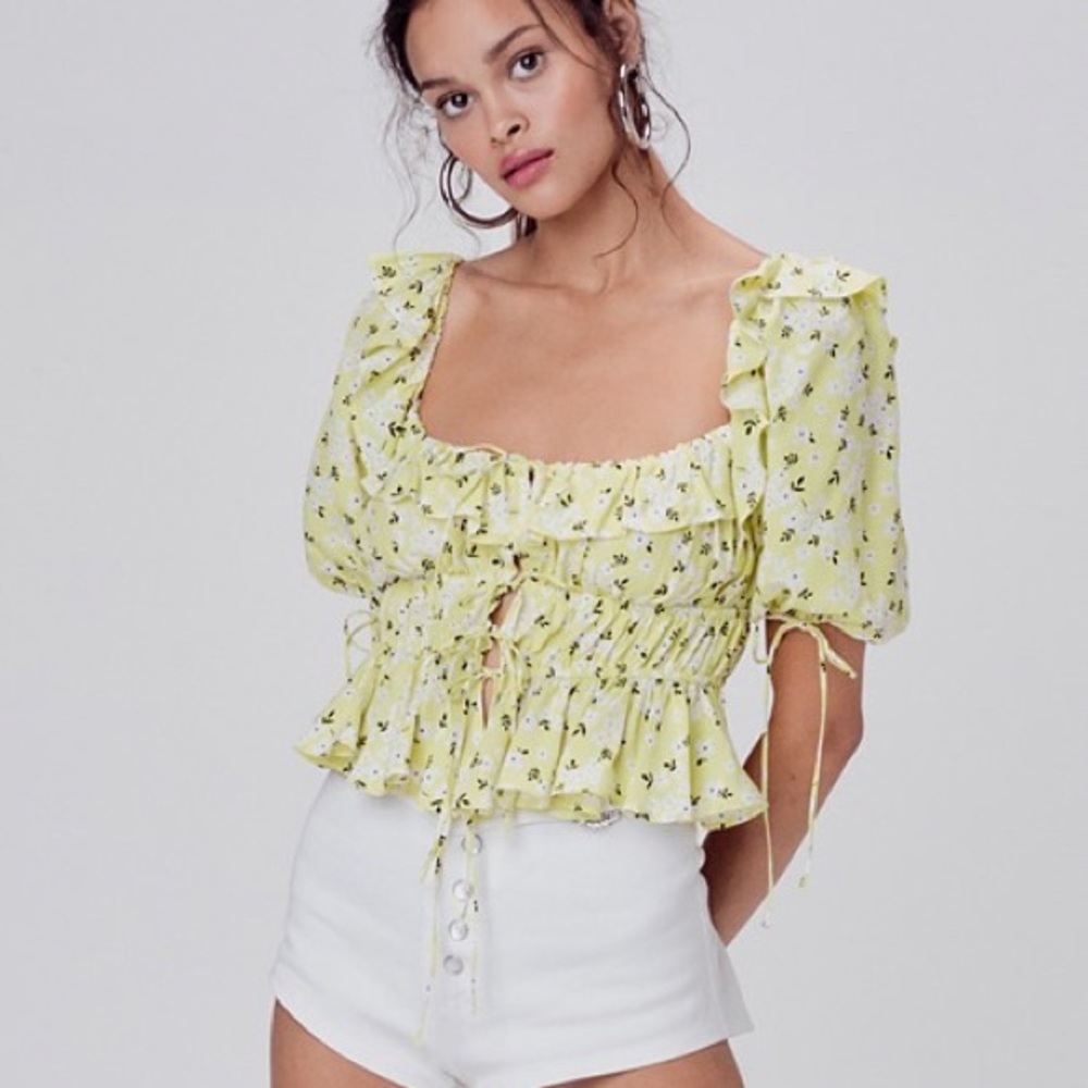 For Love and Lemons Chrysanthemum Crop Top